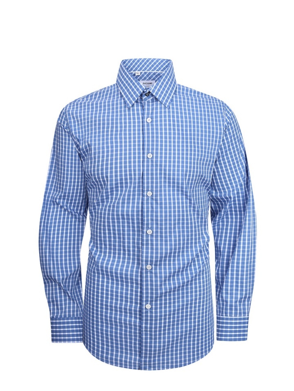 Duchamp London Blue Check Dress Shirt
